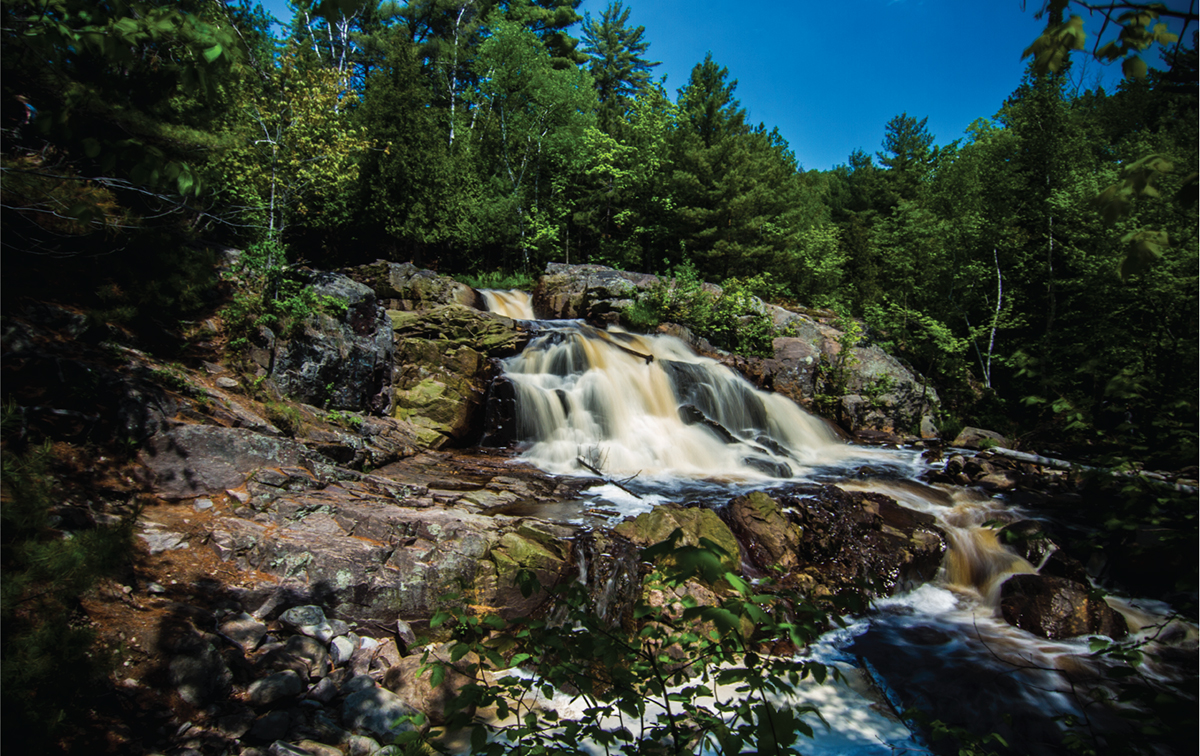 Front view of waterfall