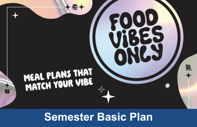 a card with Semester Basic Meal Plan graphic