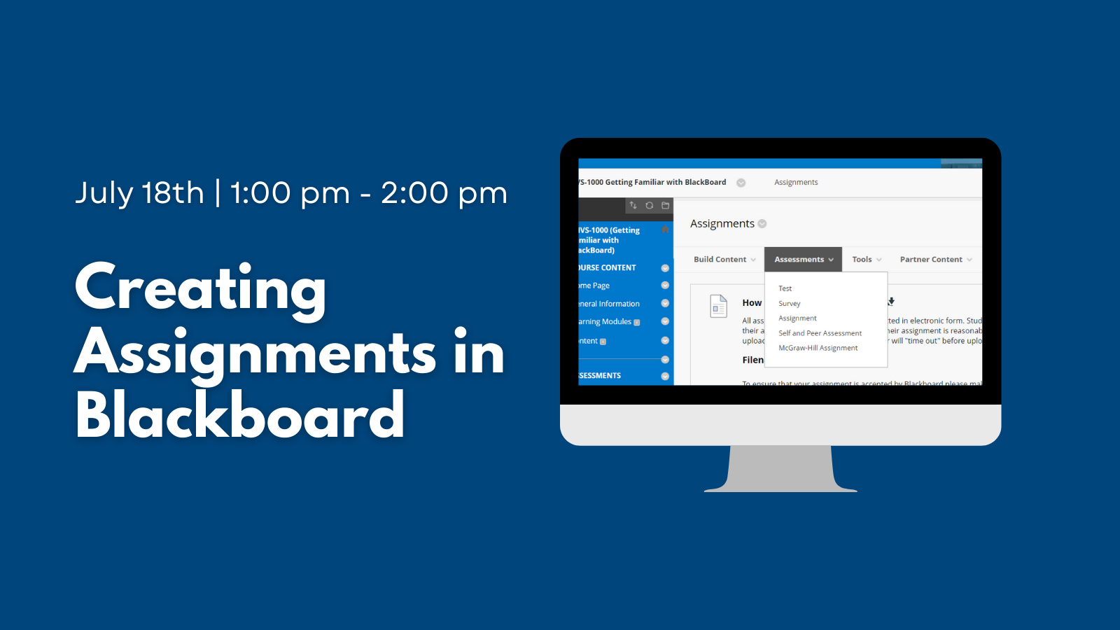 create an assignment in blackboard