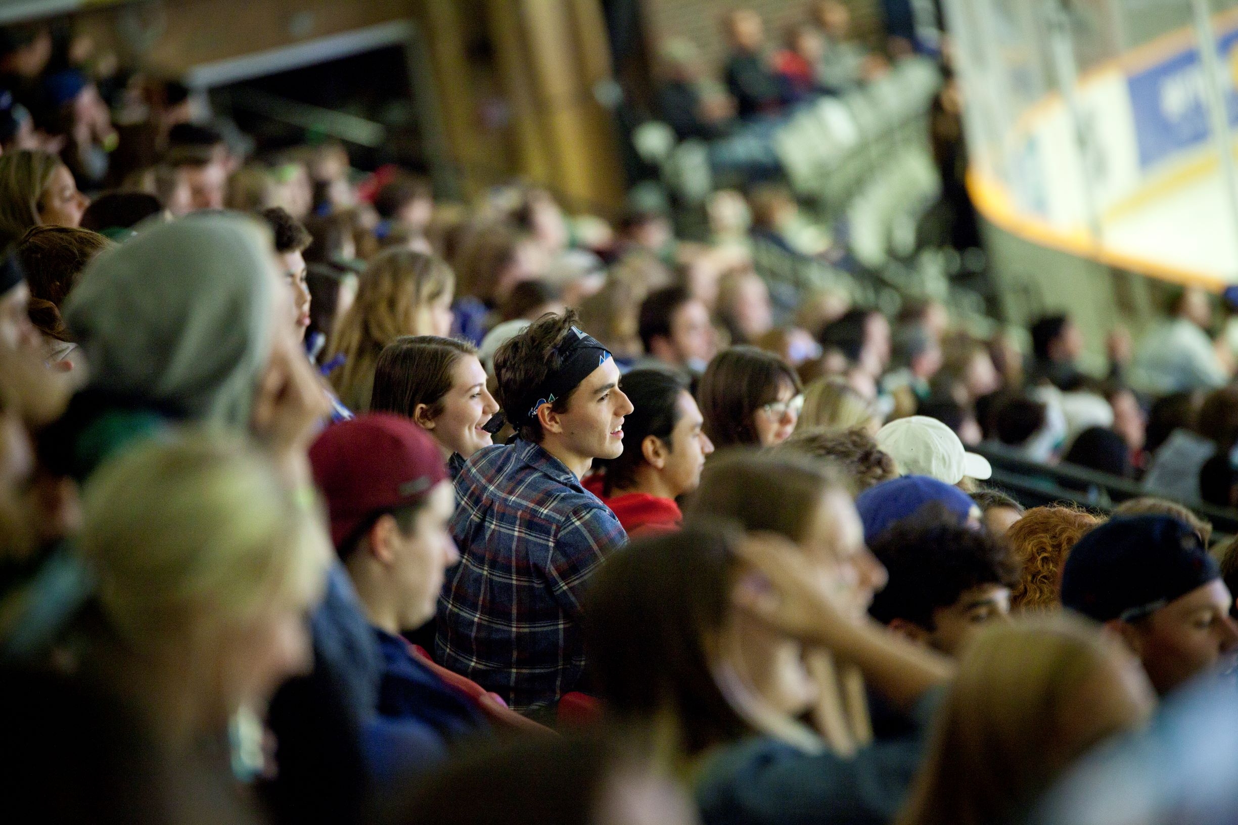 Hockey game crowd