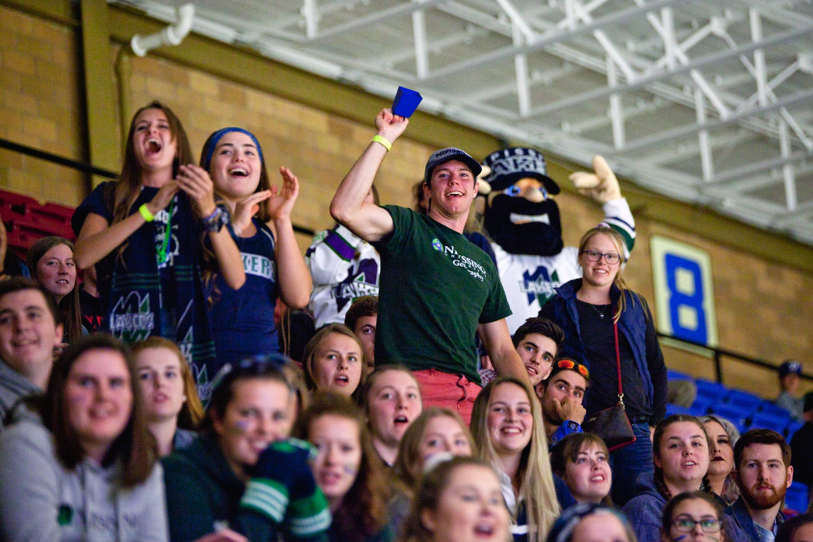 Hockey crowd with Louie