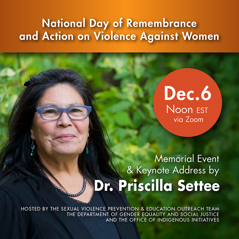 Violence Against Women Keynote Dec. 6, Dr. Priscilla Settee