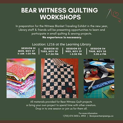 Bear Witness Quilting Workshops