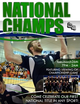 Photo of volleyball champs celebration poster