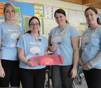 Photo of students in matching Brain Day t-shirts