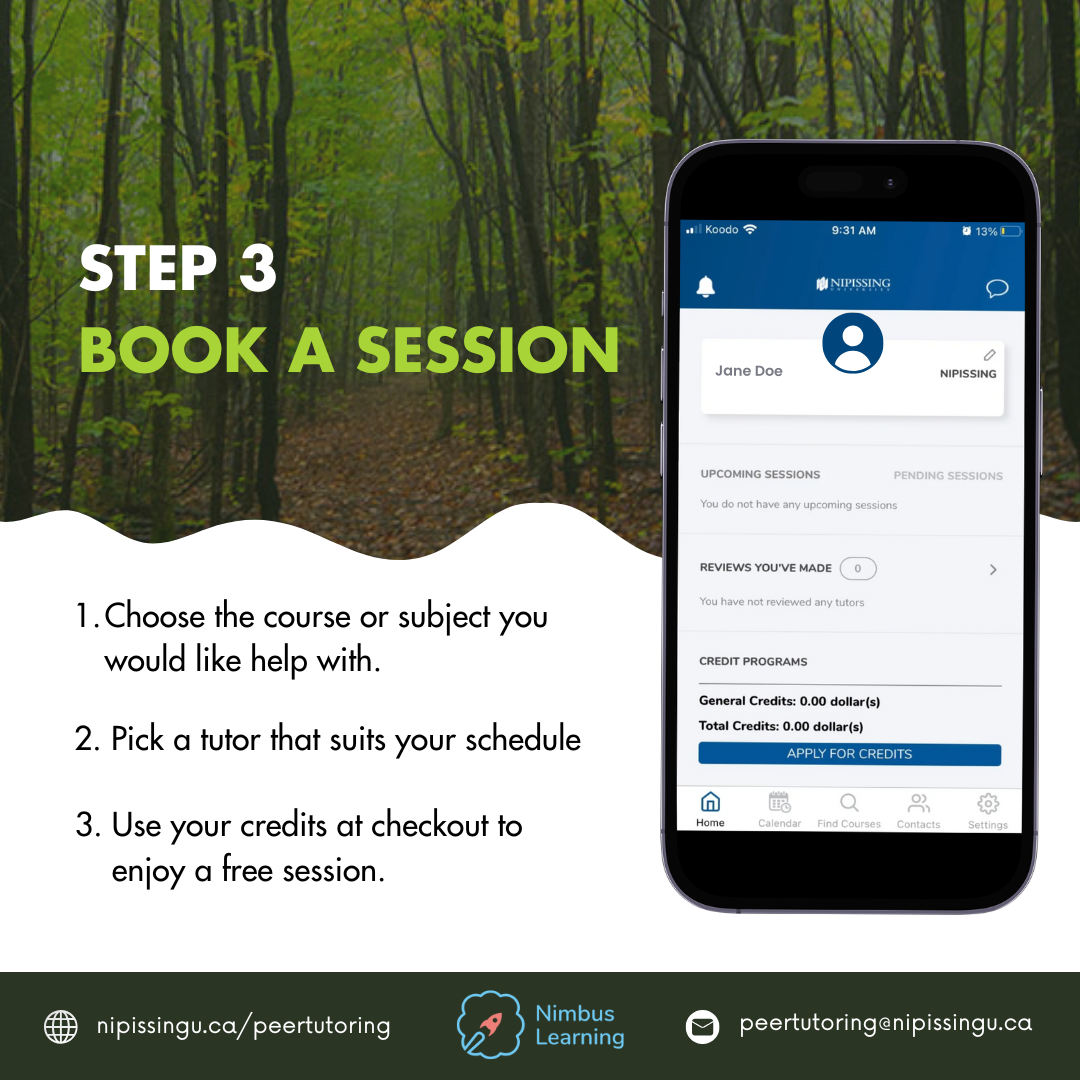 Peer Tutoring - Step 3: Book a Session