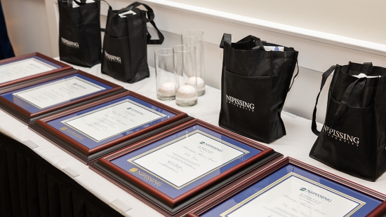 Framed awards ready for recipients