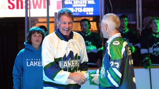 Dr. Scott Russell at the Nipissing Lakers hockey game at Memorial Gardens in North Bay