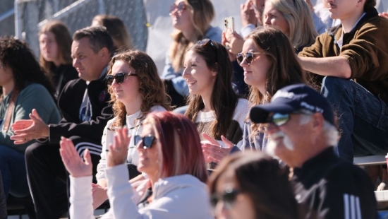 Crowd watching NU Homecoming 2025 games