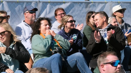 Crowd cheering during NU Homecoming 2025 games