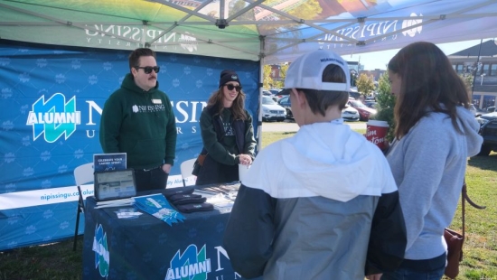 Nipissing University pop up tent during Homecoming 2025