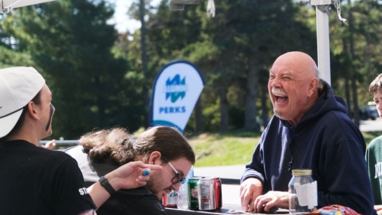 Lakers socializing during NU Homecoming 2025