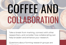 Event poster: Coffee and Collaboration, December 10th at 10:30 a.m. in the Teaching Hub