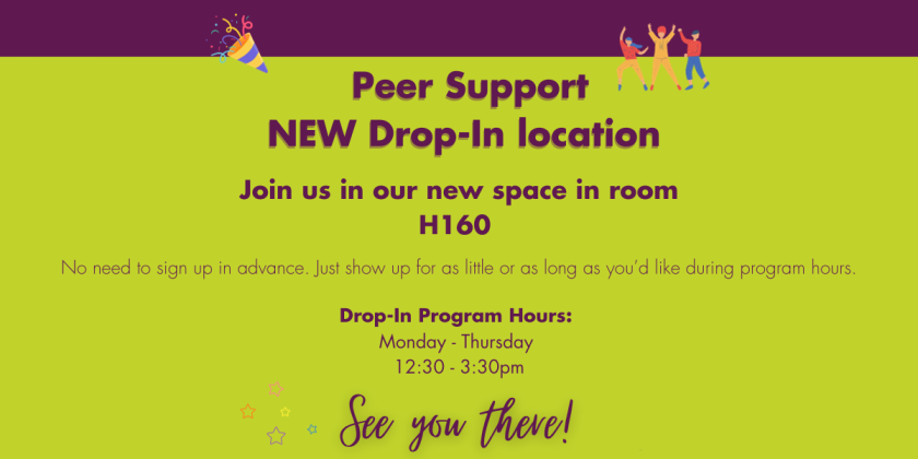 Peer Support drop-in located in H160 